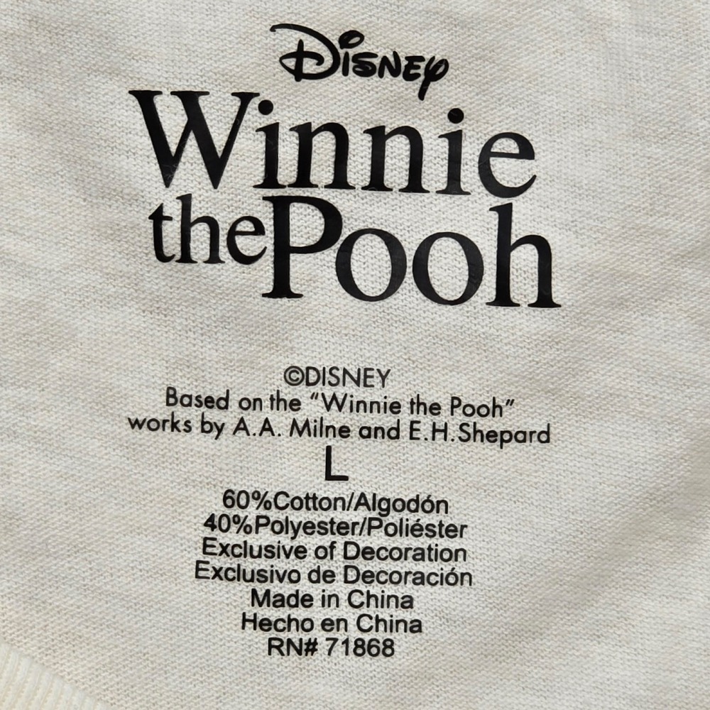 Disney Winnie the Pooh Graphic Crop Tank Cottagecore Cream Large NWT - Picture 3 of 4